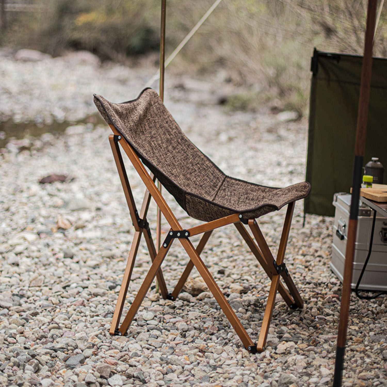 化蝶实木折叠椅